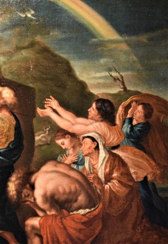Tableaux et dessins Tableaux XVIIe siècle - Le Sacrifice de Noé -  École romaine du XVIIe siècle
